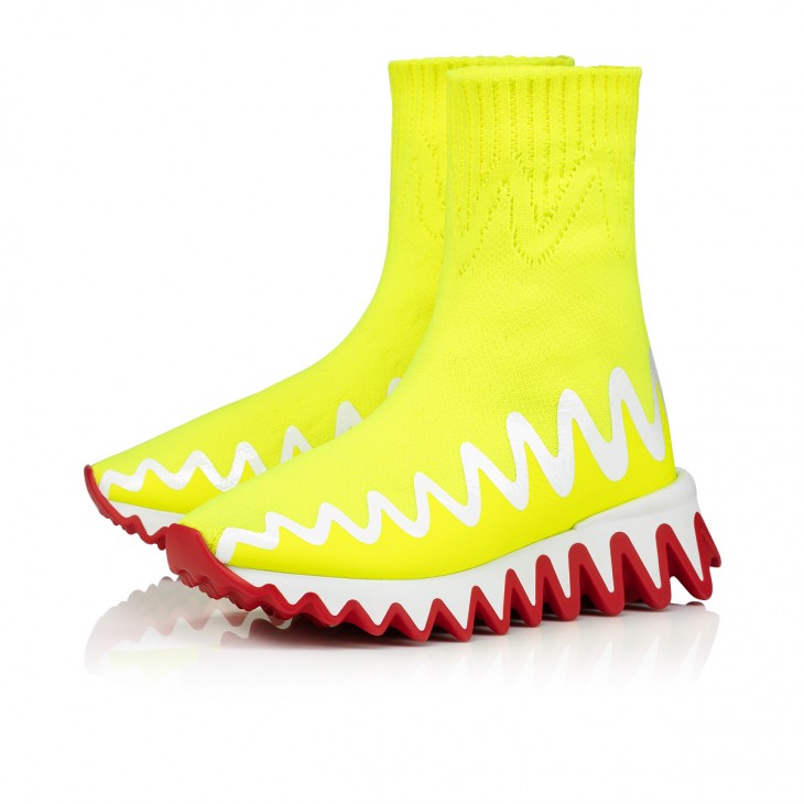 Christian Louboutin Mini Sharky Sock Sneakers - Mesh - Yellow